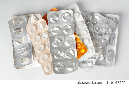 Empty medicine blister, used pill pack Empty medicine blister, used pill pack 140168551