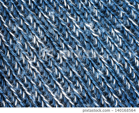 Blue and white melange knit fabric closeup 140168564