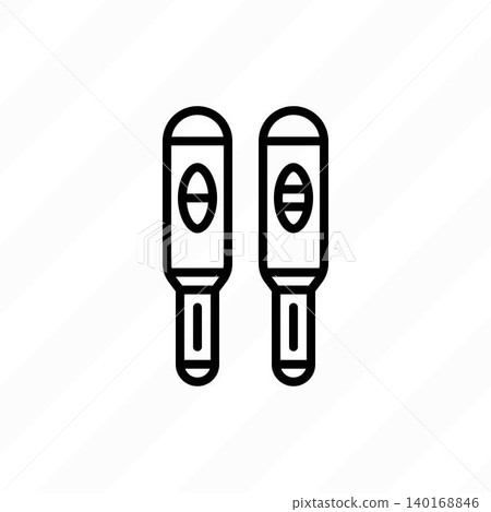 Pregnancy test thin line icon. Positive and negative. Gynecology. Urine stick. Vector illustration. Pregnancy test thin line icon. Positive and negative. Gynecology. Urine stick. Vector illustration. 140168846
