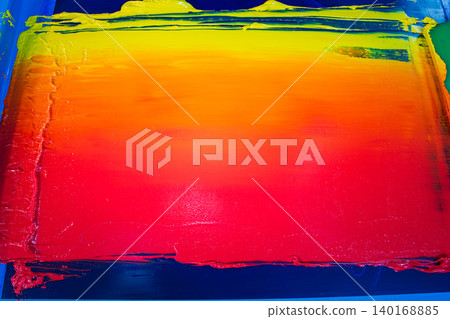 Wooden Spatula Mixing Bright Printing Pigments Wooden Spatula Mixing Bright Printing Pigments 140168885