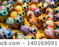 Souvenirs from overseas: A wide variety of souvenirs lined up in the market. 140169091