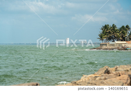 Panoramic view of the ocean and Negombo Bay, editorial image Panoramic view of the ocean and Negombo Bay, editorial image 140169651
