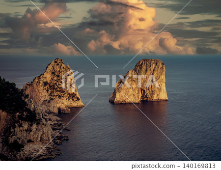 Faraglioni islands in Capri, italy Faraglioni islands in Capri, italy 140169813