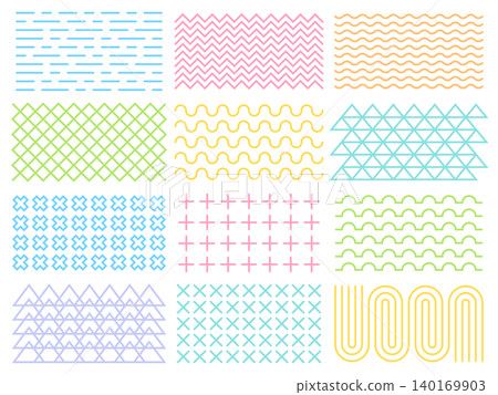 Colorful geometric line background parts set Colorful geometric line background parts set 140169903