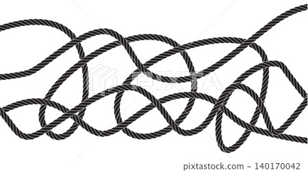 Chaotic rope pattern, tangled cord vector texture Chaotic rope pattern, tangled cord vector texture 140170042