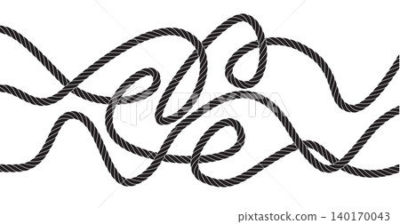 Chaotic rope pattern, tangled cord vector texture Chaotic rope pattern, tangled cord vector texture 140170043