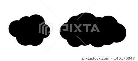 Black cloud icon, weather symbol Black cloud icon, weather symbol 140170047