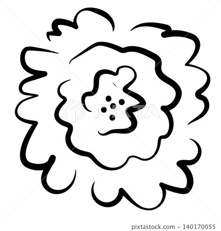 Simple doodle single flower 140170055