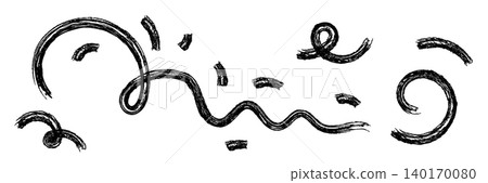 Swirl brush lines set, hand drawn brushstroke scribbles, grunge strokes Swirl brush lines set, hand drawn brushstroke scribbles, grunge strokes 140170080