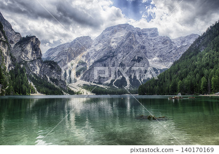 The iconic Lake Braies, Dolomites, South Tyrol, Italy The iconic Lake Braies, Dolomites, South Tyrol, Italy 140170169