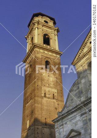 The iconic bell tower of the Cathedral of Turin, Italy 140170182