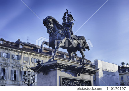 Equestrian statue of Emanuele Filiberto of Savoy in Turin, Italy 140170197