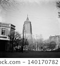Old photograph, 1943, Manchuria during the Second Sino-Japanese War, Lama Tower in Liaoyang. 140170782
