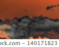 Sky orange sunset dark clouds nature evening red cloud landscape black beautiful summer background 140171823