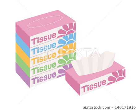 Illustration of tissue paper (5-pack box) Illustration of tissue paper (5-pack box) 140171910