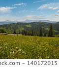 Summer Chornohora massiv mountains scenery view from Sevenei hill (near Yablunytsia pass, Carpathians, Ukraine.) 140172015