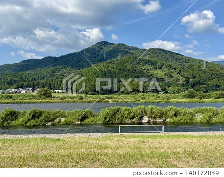 Blue sky and the lower reaches of the Kuzuryu River - Summer Blue sky and the lower reaches of the Kuzuryu River - Summer 140172039
