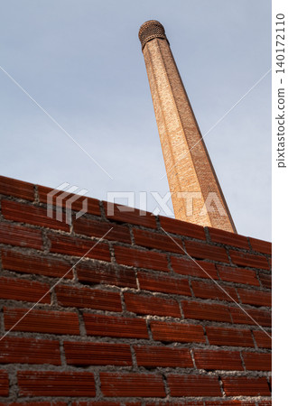 Abandoned Brick Chimney of Historic Cheese Factory 140172110
