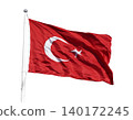 Turkish flag on white background 140172245