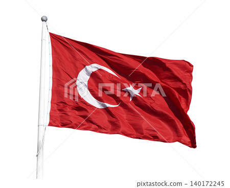 Turkish flag on white background Turkish flag on white background 140172245