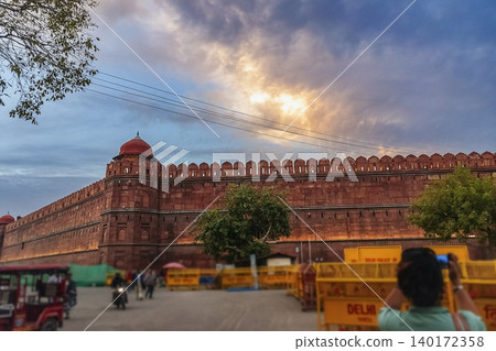 Travelling to wonders of the world place Red Fort an UNESCO world heritage site at Delhi, India on 6th March 2024.. Travelling to wonders of the world place Red Fort an UNESCO world heritage site at Delhi, India on 6th March 2024.. 140172358