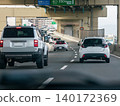 Scenes from driving on a congested urban expressway. 140172369