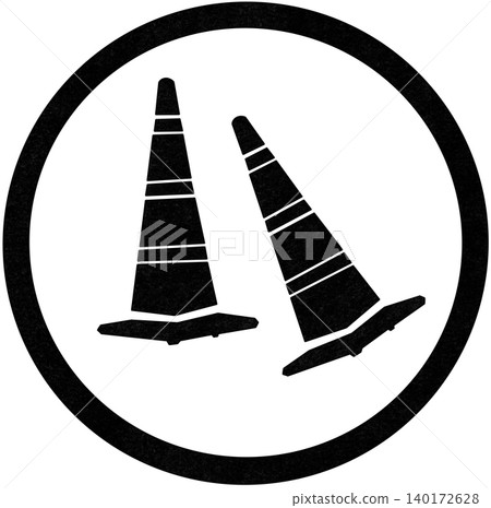 traffic cone icon in circle traffic cone icon in circle 140172628