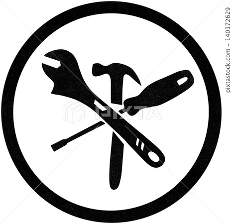 hand tools icon in circle hand tools icon in circle 140172629