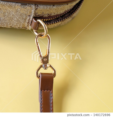 Vintage Brown Leather Belt with Brass Buckle for handbag. Vintage Brown Leather Belt with Brass Buckle for handbag. 140172696