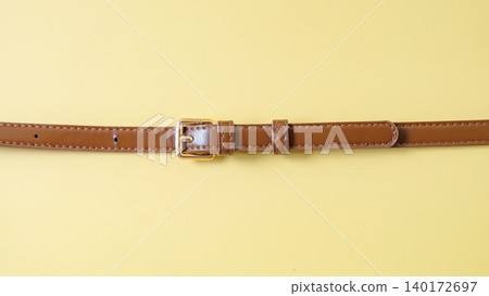 Vintage Brown Leather Belt with Brass Buckle for handbag. Vintage Brown Leather Belt with Brass Buckle for handbag. 140172697
