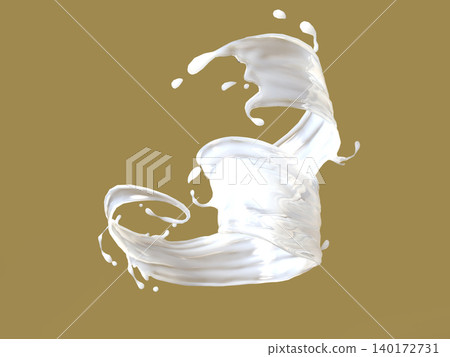 3D rendering of milk droplets spreading in the air 3D rendering of milk droplets spreading in the air 140172731
