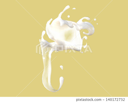 3D rendering of milk droplets spreading in the air 3D rendering of milk droplets spreading in the air 140172732