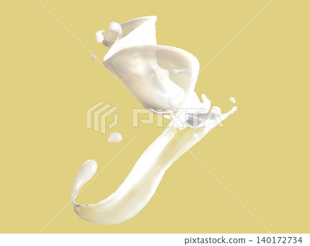 3D rendering of milk droplets spreading in the air 3D rendering of milk droplets spreading in the air 140172734