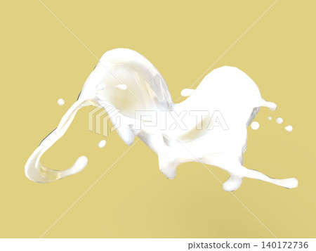 3D rendering of milk droplets spreading in the air 3D rendering of milk droplets spreading in the air 140172736