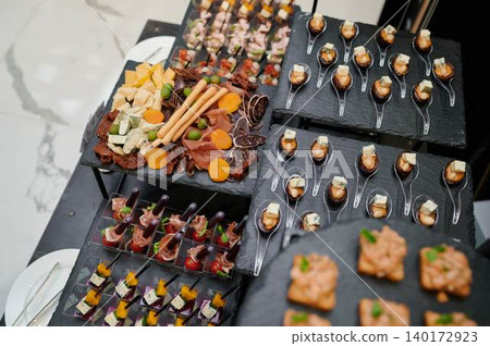 Gourmet appetizers on display 140172923