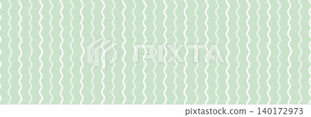 Seamless baby watercolor stripe pattern with soft sage green wave lines on light background. Pastel wave stripe baby pattern in muted green for nursery fabric or beach tablecloth 140172973