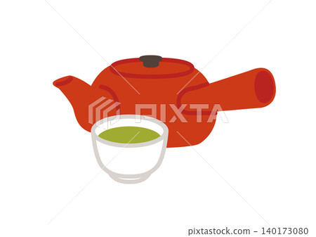 Green tea and teapot Green tea and teapot 140173080