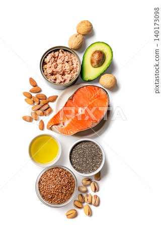 Selection food sources of omega 3 and healthy fats Selection food sources of omega 3 and healthy fats 140173098