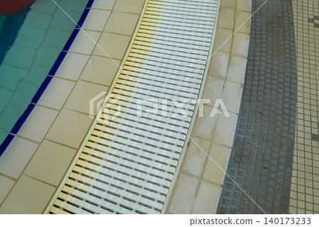 Poolside edge reflects calm and tranquility 140173233