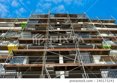 Construction site under a bright blue sky Construction site under a bright blue sky 140173243