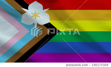 Salt Lake City Progress Pride Flag Fabric Texture Salt Lake City Progress Pride Flag Fabric Texture 140173304