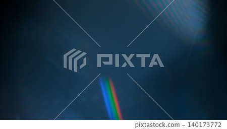 Abstract cinematic lens flare with soft bokeh circles and subtle light reflections. Atmospheric optical effect background ideal for overlays, visual effects, film production and creative design. 140173772