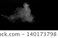 Detailed white smoke formation isolated on black background. Abstract swirling vapor with realistic texture and smooth flowing shapes, ideal for creative design, overlays and visual effects. 140173798