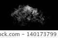 Detailed white smoke formation isolated on black background. Abstract swirling vapor with realistic texture and smooth flowing shapes, ideal for creative design, overlays and visual effects. 140173799