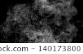 Delicate white smoke wisps drifting across a dark background. Atmospheric abstract texture with soft swirling patterns, ideal for creative design, overlays and visual effects projects. 140173800