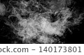 Delicate white smoke wisps drifting across a dark background. Atmospheric abstract texture with soft swirling patterns, ideal for creative design, overlays and visual effects projects. 140173801