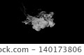 Detailed white smoke formation isolated on black background. Abstract swirling vapor with realistic texture and smooth flowing shapes, ideal for creative design, overlays and visual effects. 140173806