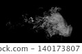 Detailed white smoke formation isolated on black background. Abstract swirling vapor with realistic texture and smooth flowing shapes, ideal for creative design, overlays and visual effects. 140173807