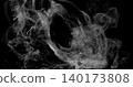 Delicate white smoke wisps drifting across a dark background. Atmospheric abstract texture with soft swirling patterns, ideal for creative design, overlays and visual effects projects. 140173808