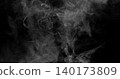 Delicate white smoke wisps drifting across a dark background. Atmospheric abstract texture with soft swirling patterns, ideal for creative design, overlays and visual effects projects. 140173809
